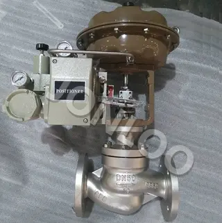 Globe Type Control Valve With Pneumatic Actuator and Positioner
